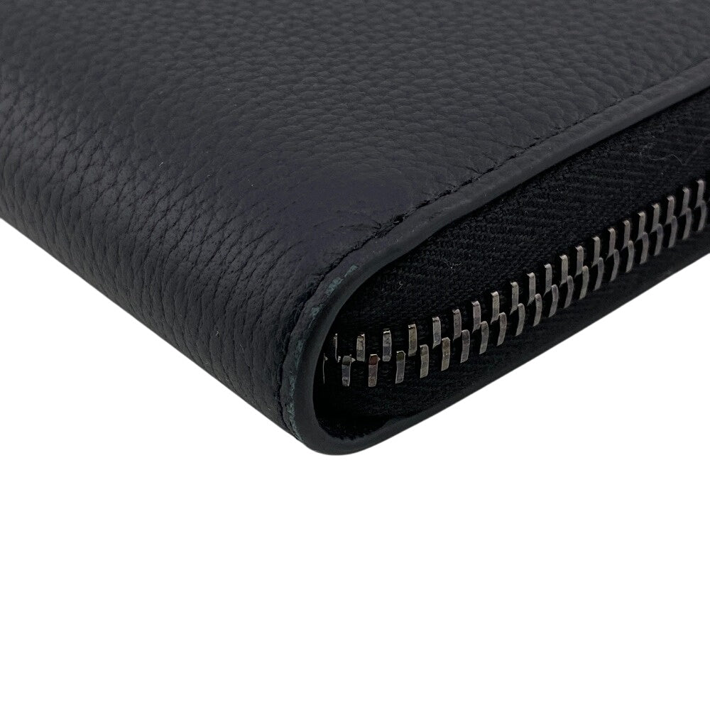 Dior Long Wallet Purse leather black CD logo