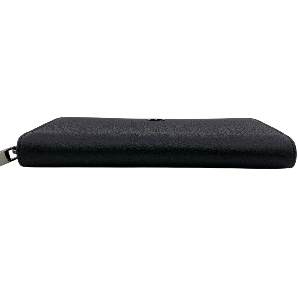 Dior Long Wallet Purse leather black CD logo