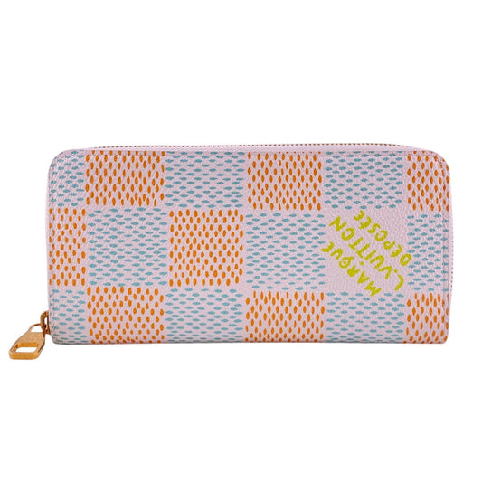 LOUIS VUITTON Long Wallet Purse N40675 leather multicolor Zip Around Zippy wallet Damier Heritage Women Used Authentic