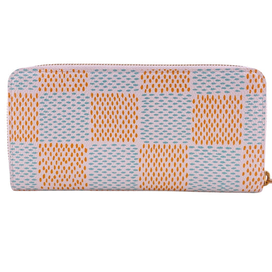 LOUIS VUITTON Long Wallet Purse N40675 leather multicolor Zip Around Zippy wallet Damier Heritage Women Used Authentic