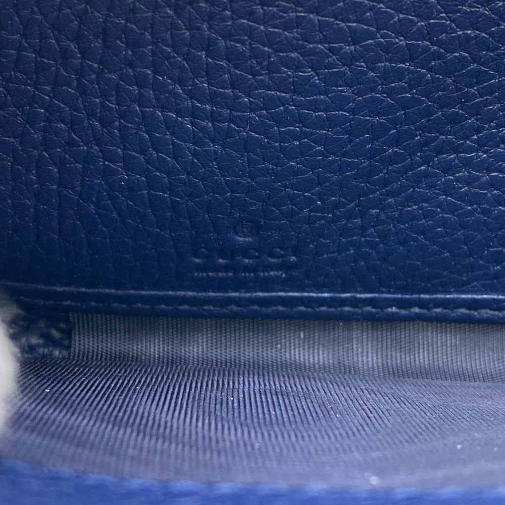 GUCCI Long Wallet Purse 771154 leather Navy Zip Around logo mens(Unisex) Used Authentic