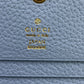 GUCCI Bifold Wallet 746059 leather blue Compact wallet Interlocking G Women Used Authentic