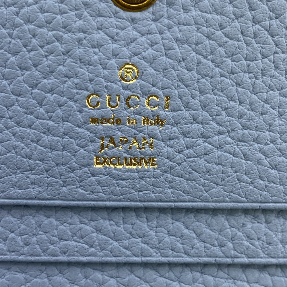 GUCCI Bifold Wallet 746059 leather blue Compact wallet Interlocking G Women Used Authentic