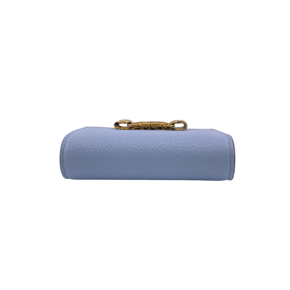 GUCCI Bifold Wallet 746059 leather blue Compact wallet Interlocking G Women Used Authentic