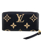 LOUIS VUITTON Long Wallet Purse M80481 leather black Zip Around Monogram Ann Platt Zippy Wallet Bicolor Women Used Authentic