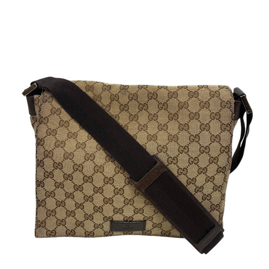 GUCCI Shoulder Bag 146236 GG canvas, leather beige GG canvas Women(Unisex) Used Authentic