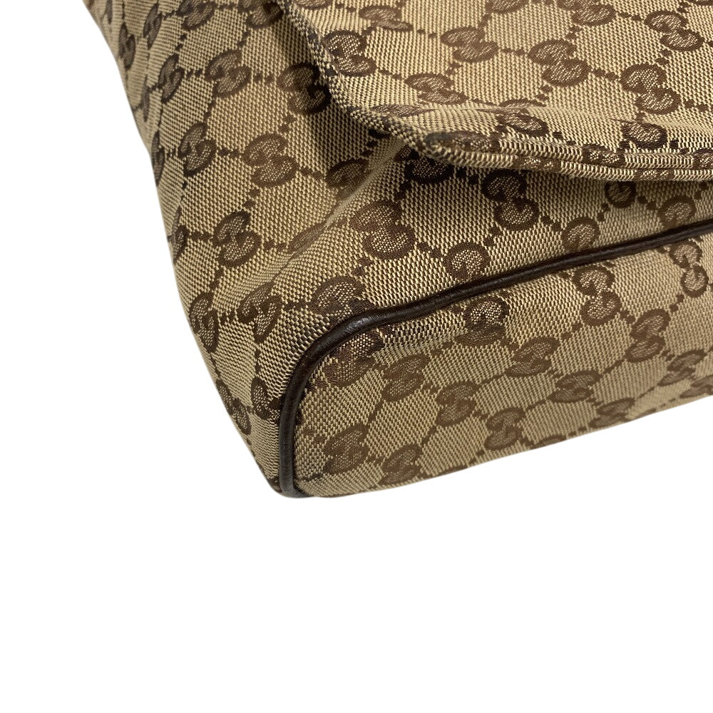 GUCCI Shoulder Bag 146236 GG canvas, leather beige GG canvas Women(Unisex) Used Authentic