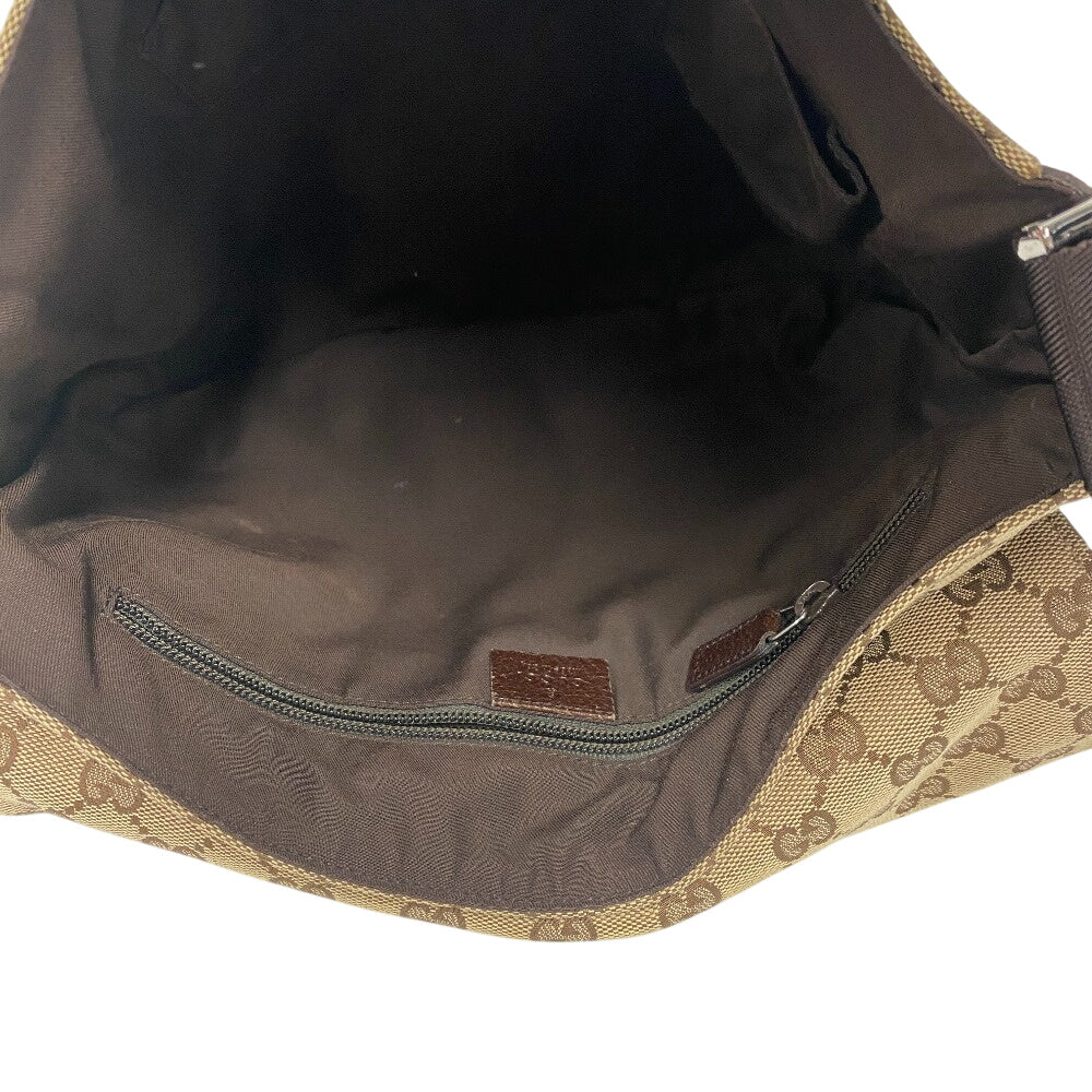 GUCCI Shoulder Bag 146236 GG canvas, leather beige GG canvas Women(Unisex) Used Authentic