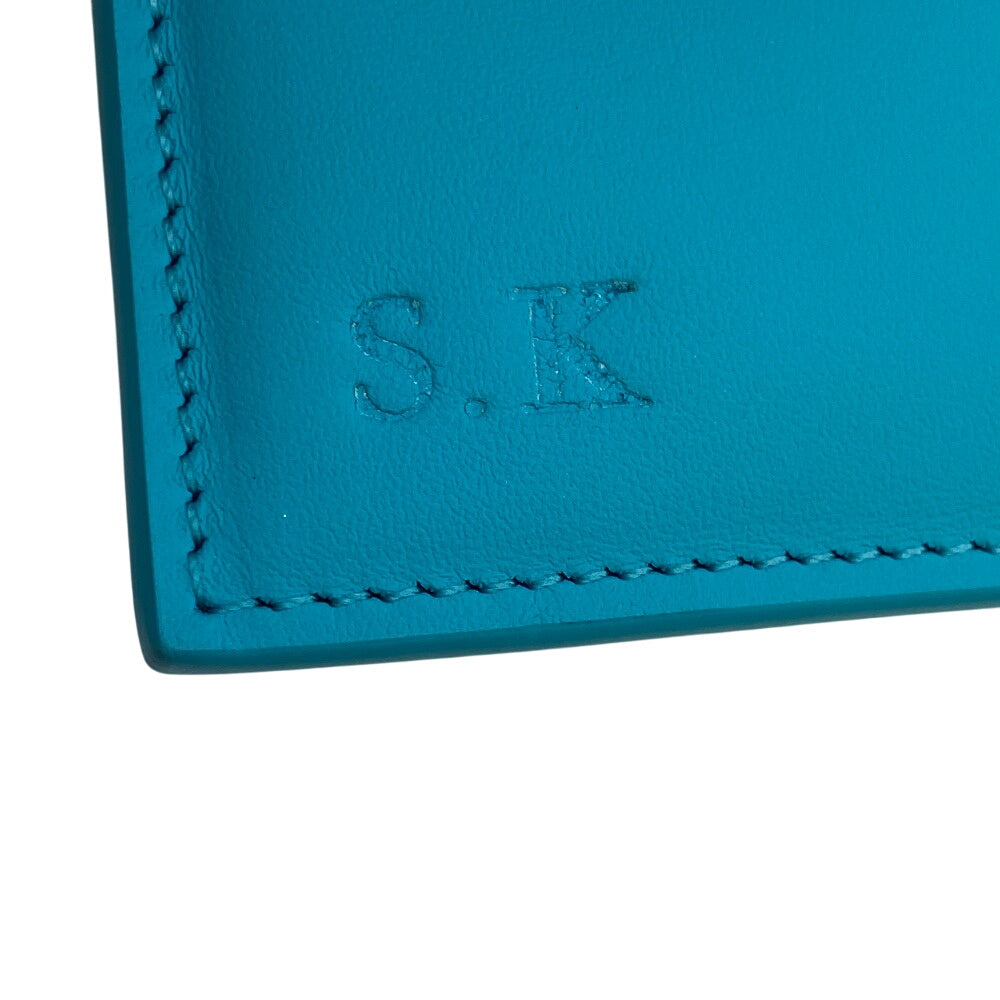 LOUIS VUITTON Tri-fold wallet M11500 leather blue Portefeuille Pilot Women Used Authentic