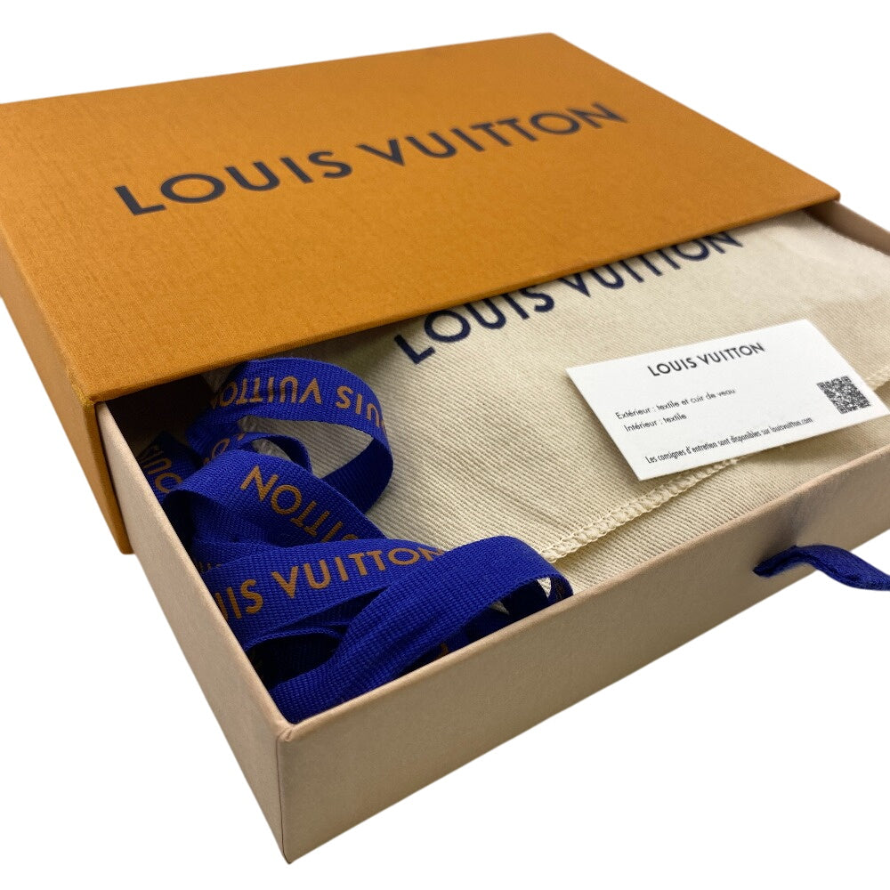 LOUIS VUITTON Tri-fold wallet M11500 leather blue Portefeuille Pilot Women Used Authentic