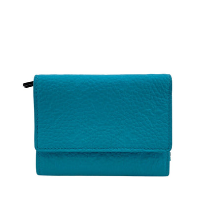 LOUIS VUITTON Tri-fold wallet M11500 leather blue Portefeuille Pilot Women Used Authentic