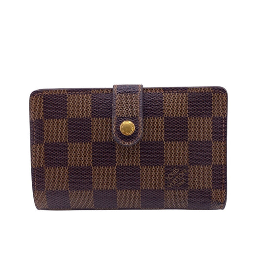 LOUIS VUITTON Bifold Wallet N61664 Damier Brown Damier Porto Monnaie Bien-Vienois Ebene Women Used Authentic