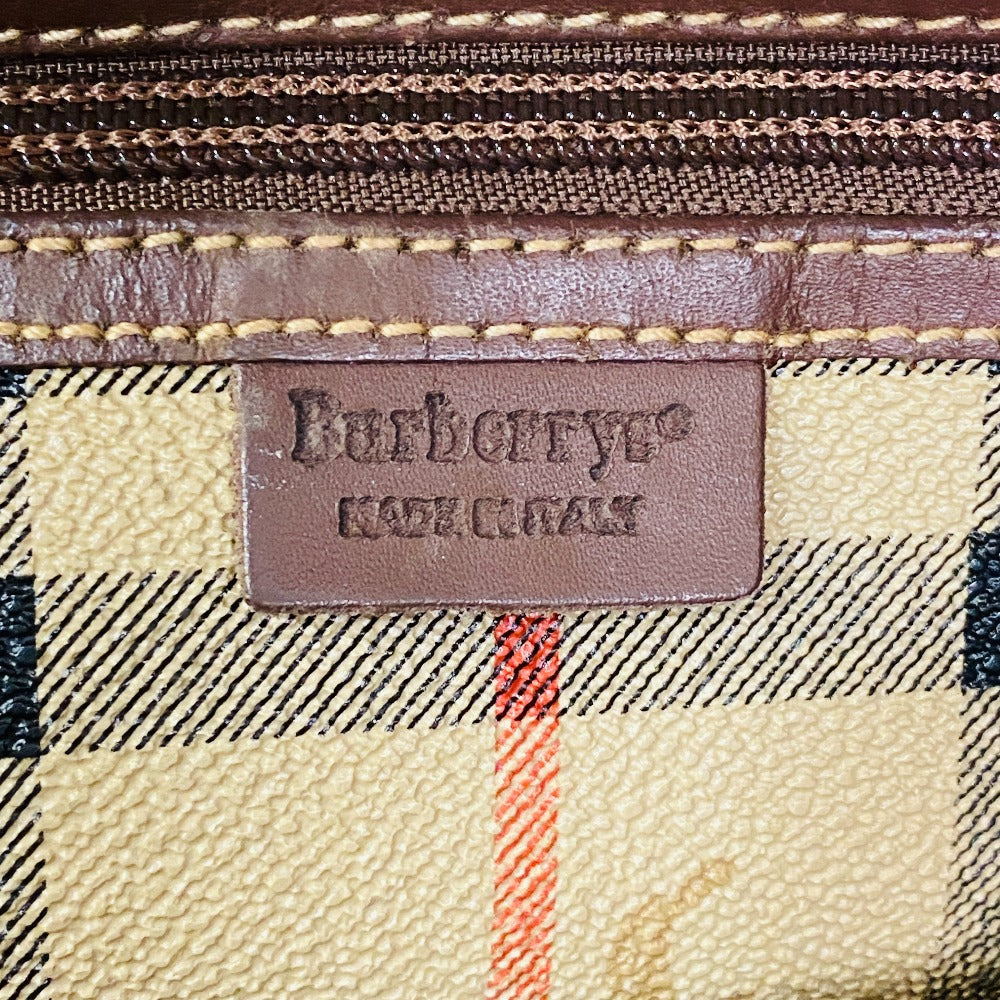 Burberrys Boston Duffel bag PVC, Leather beige Hand Bag Travel Bag check unisex(Unisex) Used Authentic