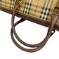 Burberrys Boston Duffel bag PVC, Leather beige Hand Bag Travel Bag check unisex(Unisex) Used Authentic