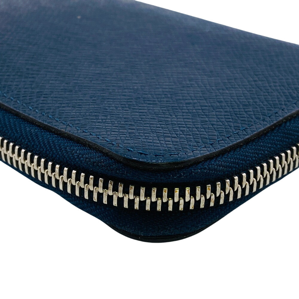 LOUIS VUITTON Long Wallet Purse M30510 leather Navy Zip Around Zippy wallet Taiga Blue Marine Vertical mens(Unisex) Used Authentic