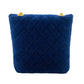 CHANEL Pouch Cotton canvas Navy Shoulder pouch COCO Mark Matrasse Women Used Authentic
