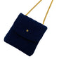 CHANEL Pouch Cotton canvas Navy Shoulder pouch COCO Mark Matrasse Women Used Authentic
