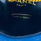 CHANEL Pouch Cotton canvas Navy Shoulder pouch COCO Mark Matrasse Women Used Authentic