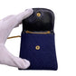 CHANEL Pouch cotton Navy Chained mini pouch Matrasse Women Used Authentic