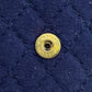 CHANEL Pouch cotton Navy Chained mini pouch Matrasse Women Used Authentic