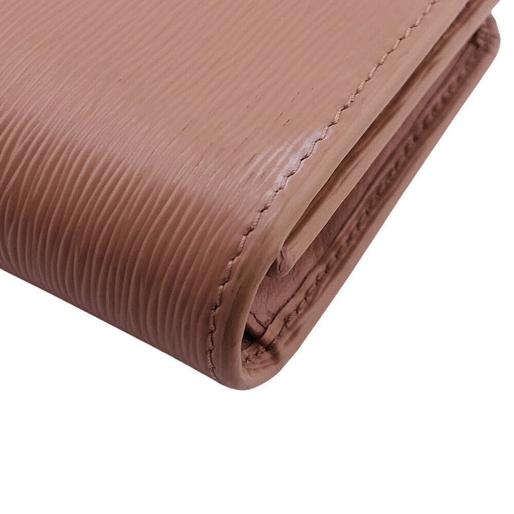 PRADA Tri-fold wallet 1MH176 leather beige Compact wallet Wittelomb Triangle Women Used Authentic