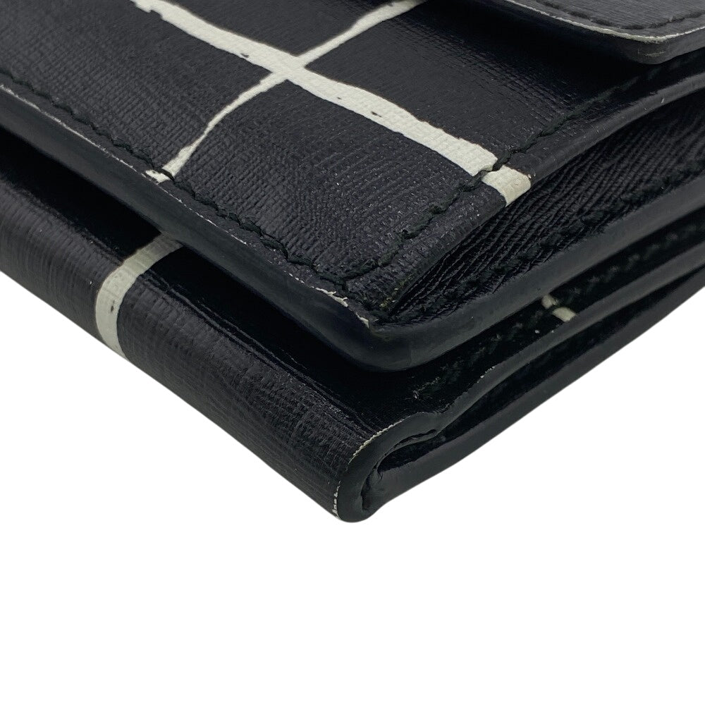 BALENCIAGA Tri-fold wallet leather black Compact wallet(Unisex) Used Authentic