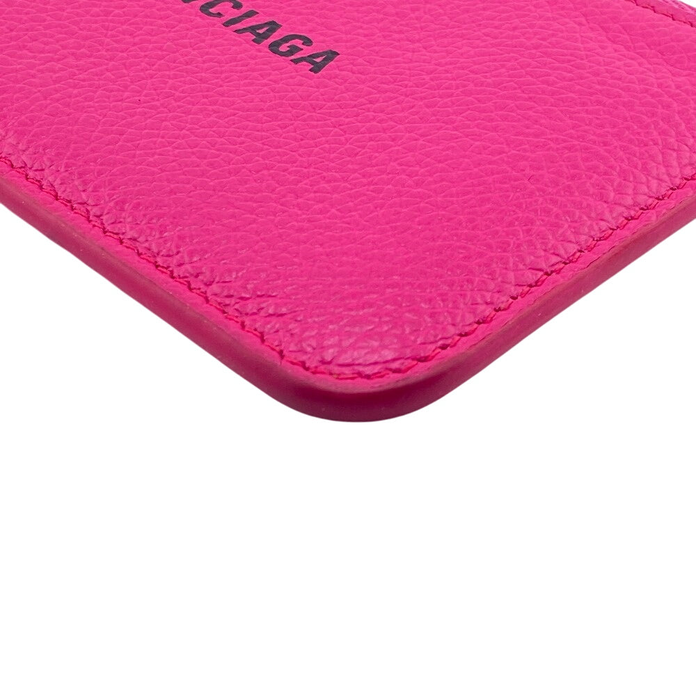 BALENCIAGA Coin case Grain Calfskin Leather pink Grain calfskin Cash Large Long Coin and Card Holder Women Used Authentic
