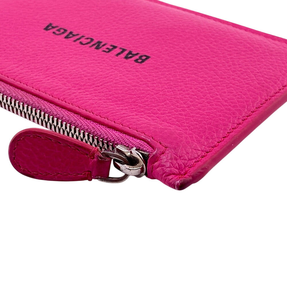 BALENCIAGA Coin case Grain Calfskin Leather pink Grain calfskin Cash Large Long Coin and Card Holder Women Used Authentic