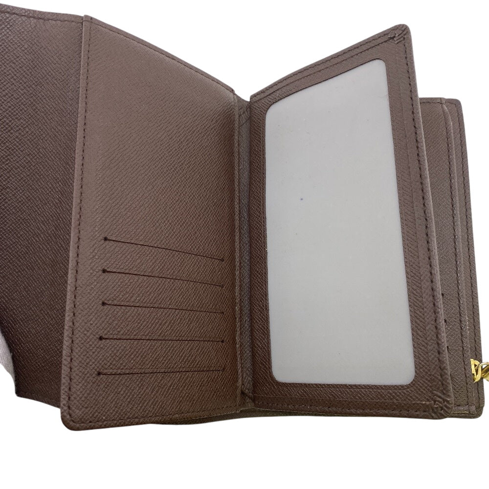 LOUIS VUITTON Bifold Wallet N61202 Damier Brown Pass case Damier Porte Tresor Etui Papier mens Used Authentic