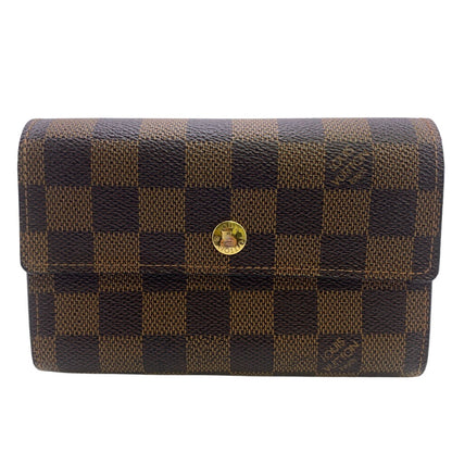 LOUIS VUITTON Bifold Wallet N61202 Damier Brown Pass case Damier Porte Tresor Etui Papier mens Used Authentic