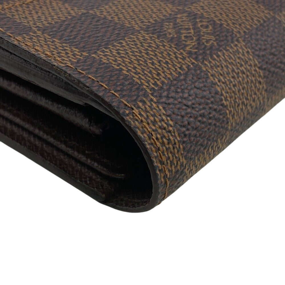 LOUIS VUITTON Bifold Wallet N61202 Damier Brown Pass case Damier Porte Tresor Etui Papier mens Used Authentic