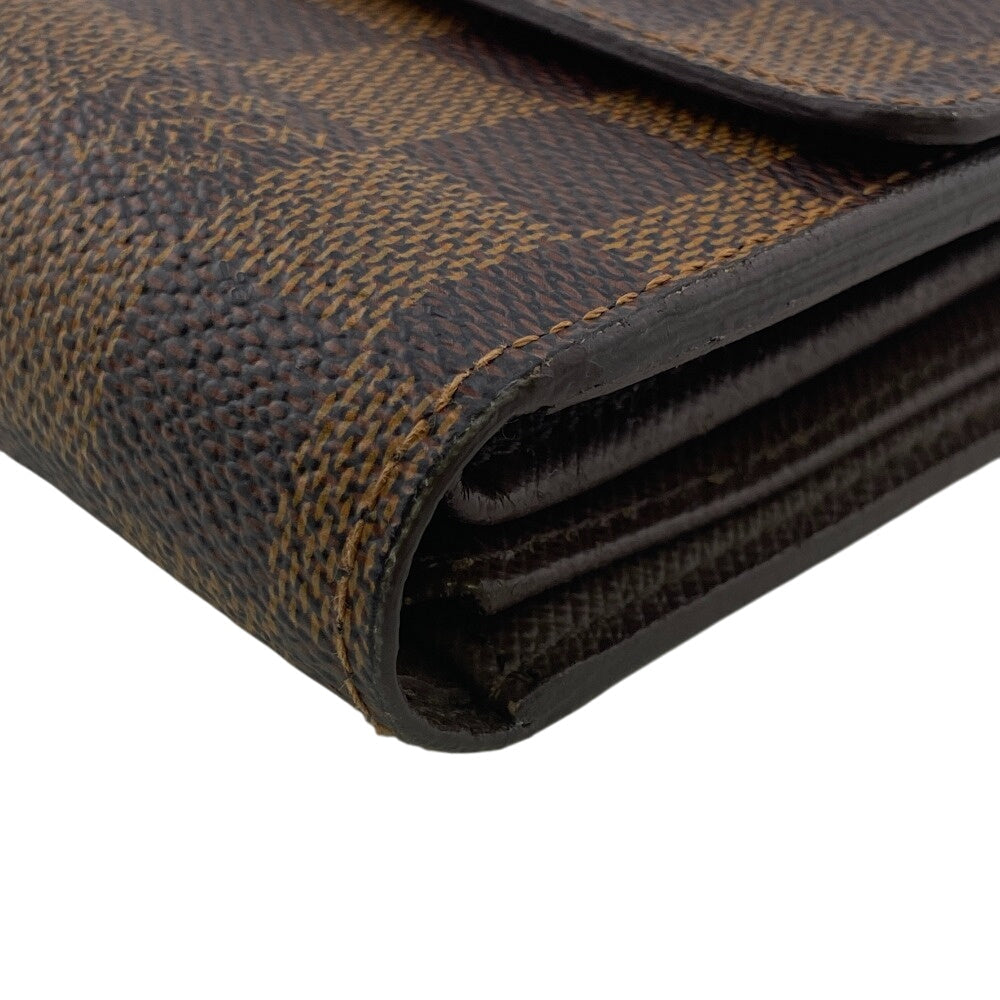 LOUIS VUITTON Bifold Wallet N61202 Damier Brown Pass case Damier Porte Tresor Etui Papier mens Used Authentic