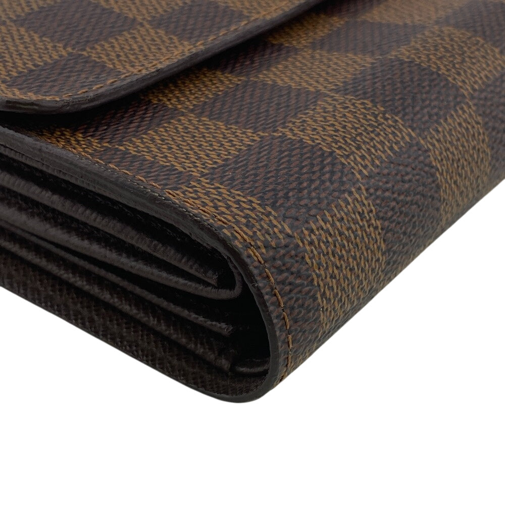 LOUIS VUITTON Bifold Wallet N61202 Damier Brown Pass case Damier Porte Tresor Etui Papier mens Used Authentic