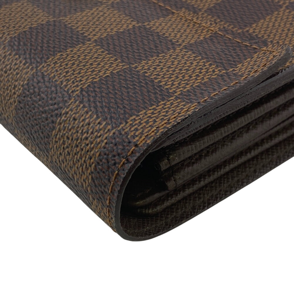 LOUIS VUITTON Bifold Wallet N61202 Damier Brown Pass case Damier Porte Tresor Etui Papier mens Used Authentic