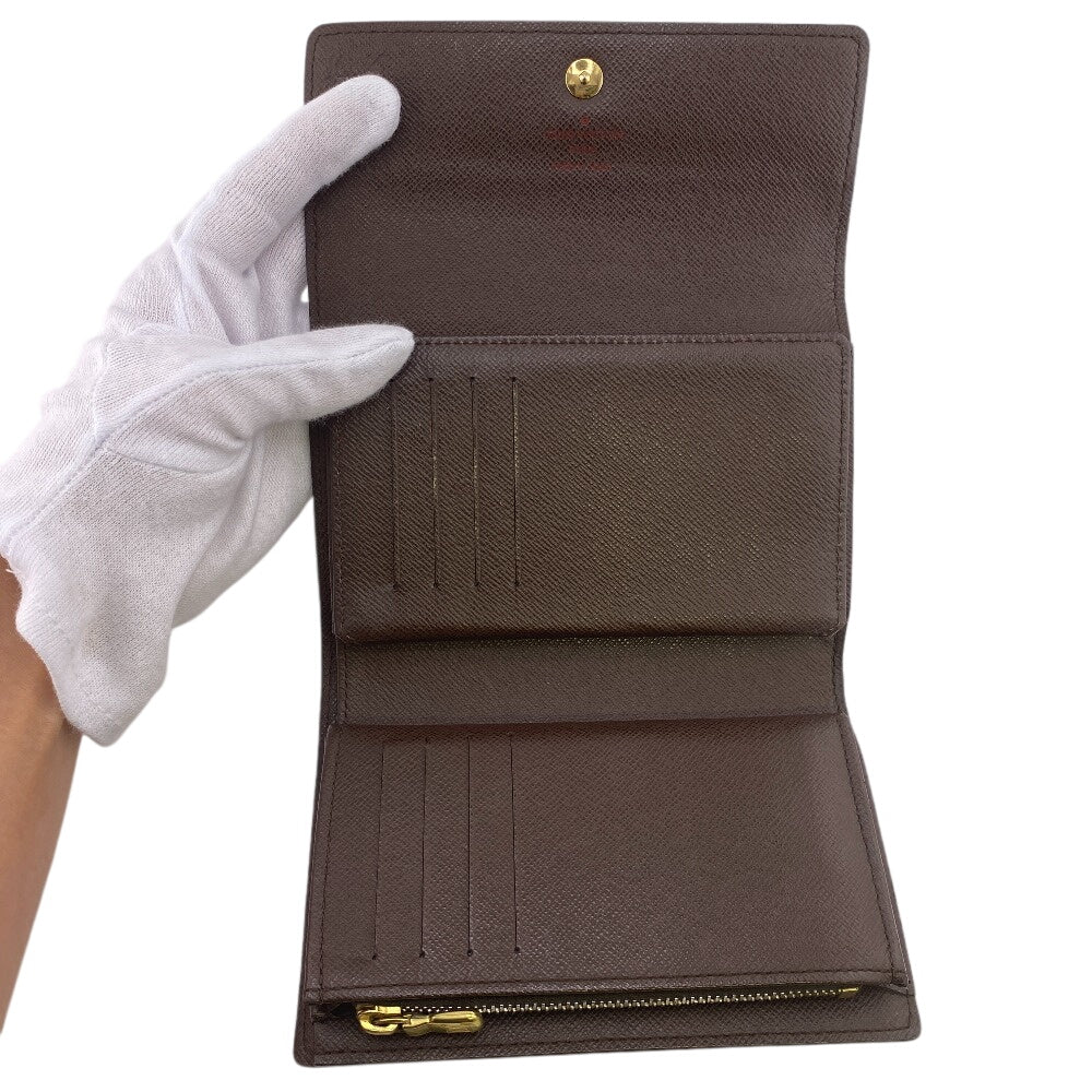 LOUIS VUITTON Bifold Wallet N61202 Damier Brown Pass case Damier Porte Tresor Etui Papier mens Used Authentic