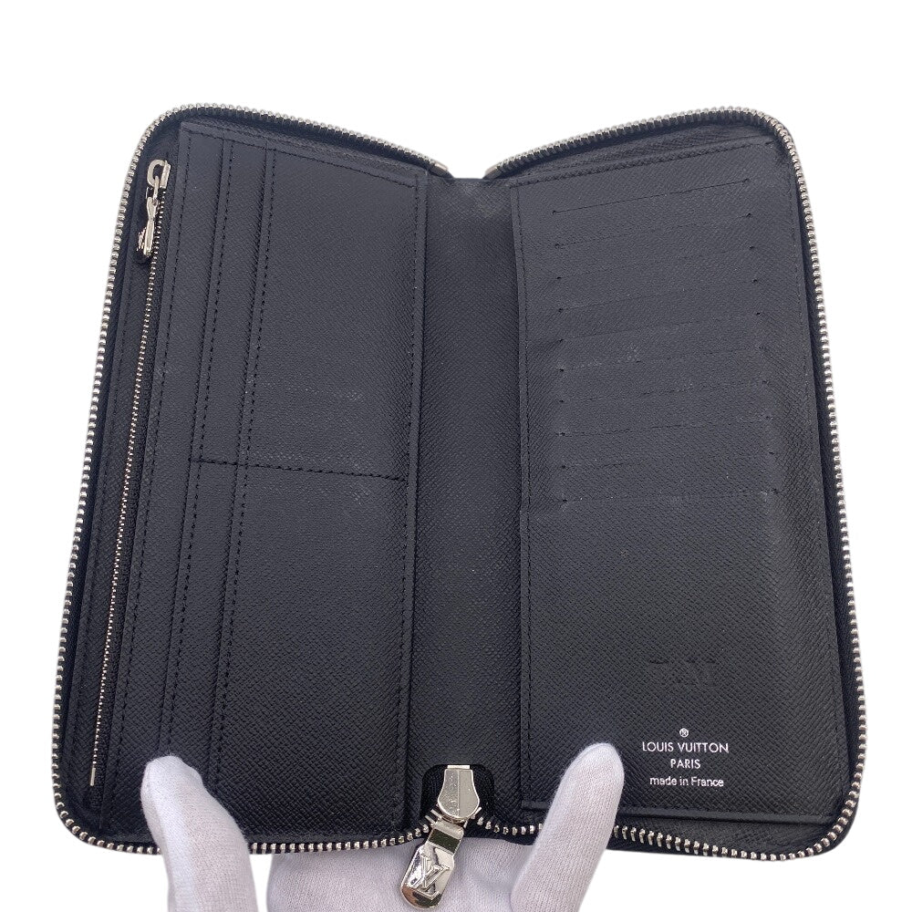 LOUIS VUITTON Long Wallet Purse M60965 Epi black Zippy wallet Epi Vertical mens Used Authentic