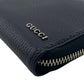 GUCCI Long Wallet Purse 771154 leather black GUCCI logo zip around wallet mens Used Authentic