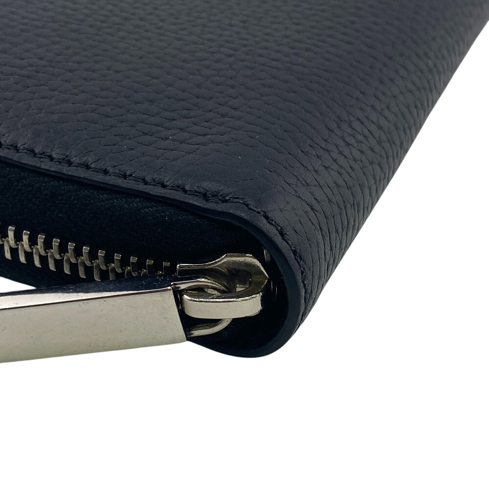 GUCCI Long Wallet Purse 771154 leather black GUCCI logo zip around wallet mens Used Authentic