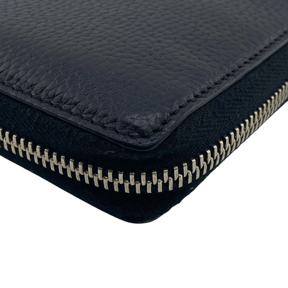 GUCCI Long Wallet Purse 771154 leather black GUCCI logo zip around wallet mens Used Authentic