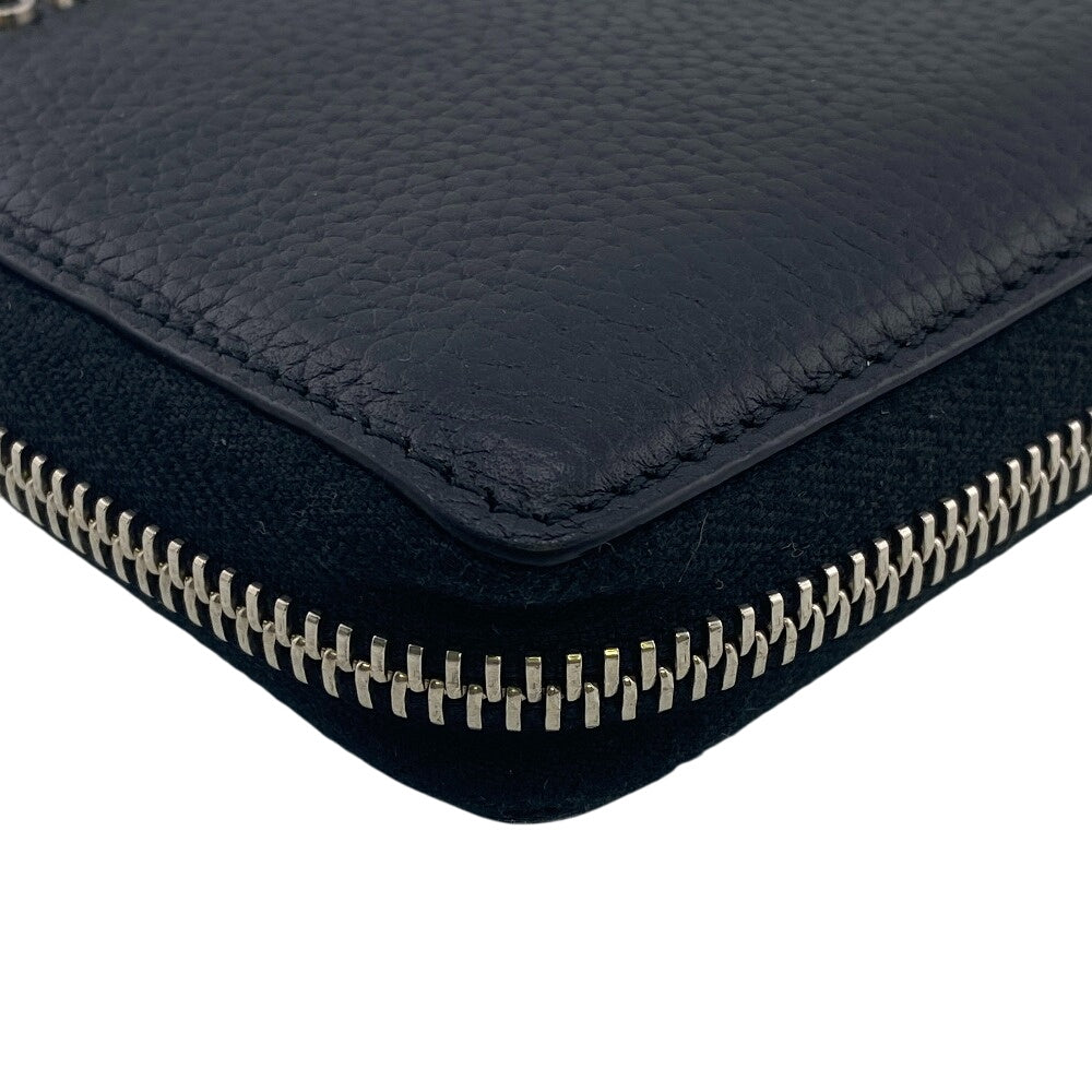 GUCCI Long Wallet Purse 771154 leather black GUCCI logo zip around wallet mens Used Authentic