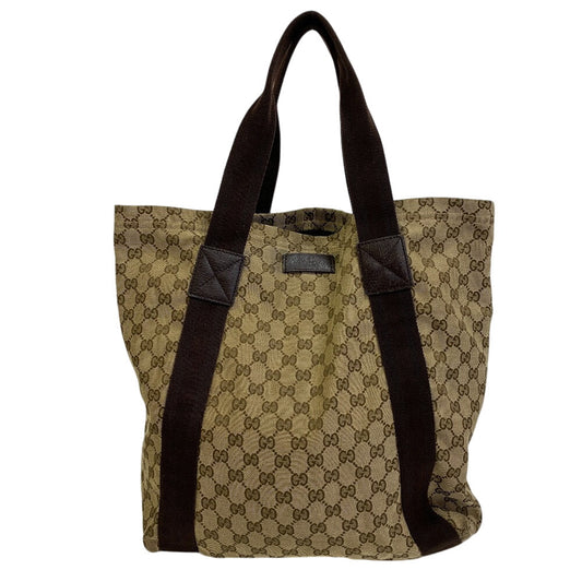 GUCCI Tote Bag 189669 GG canvas, leather beige Shoulder Bag handbag GG canvas Women(Unisex) Used Authentic