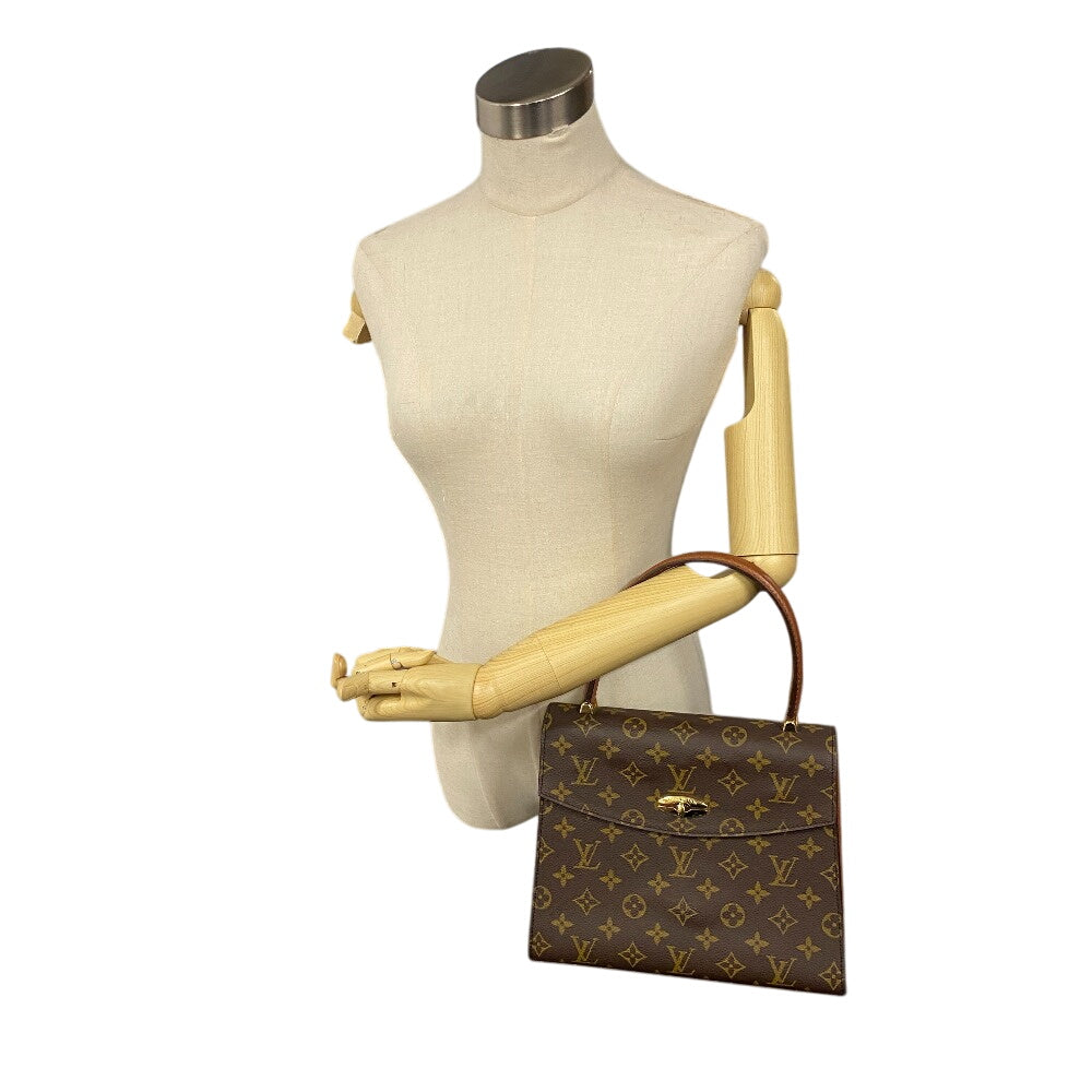 LOUIS VUITTON Handbag M51379 Monogram Brown LV Monogram Malesherbes Women Used Authentic