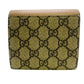GUCCI Tri-fold wallet 598587 leather beige GG Marmont Double G