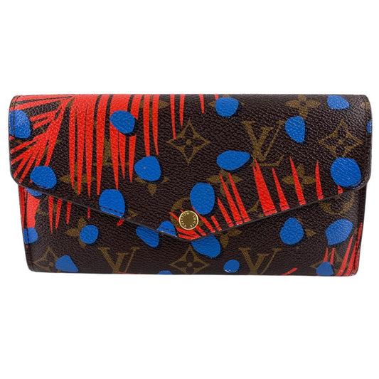 LOUIS VUITTON Long Wallet Purse M41381 Monogram Brown Monogram jungle dot Portefeuille Sarah