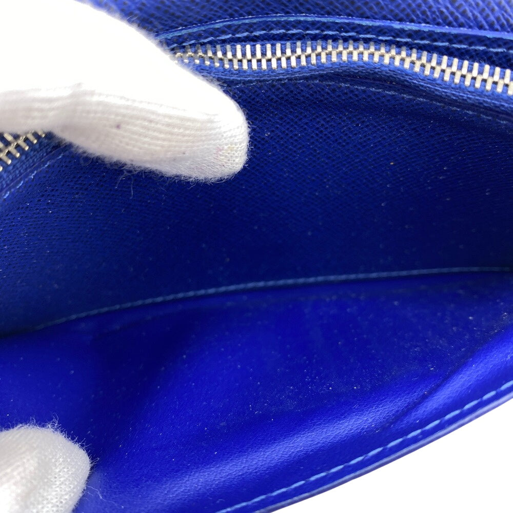 LOUIS VUITTON Long Wallet Purse M30559 Taiga blue Taiga Portefeuille Braza mens Used Authentic