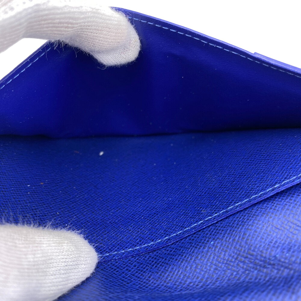 LOUIS VUITTON Long Wallet Purse M30559 Taiga blue Taiga Portefeuille Braza mens Used Authentic