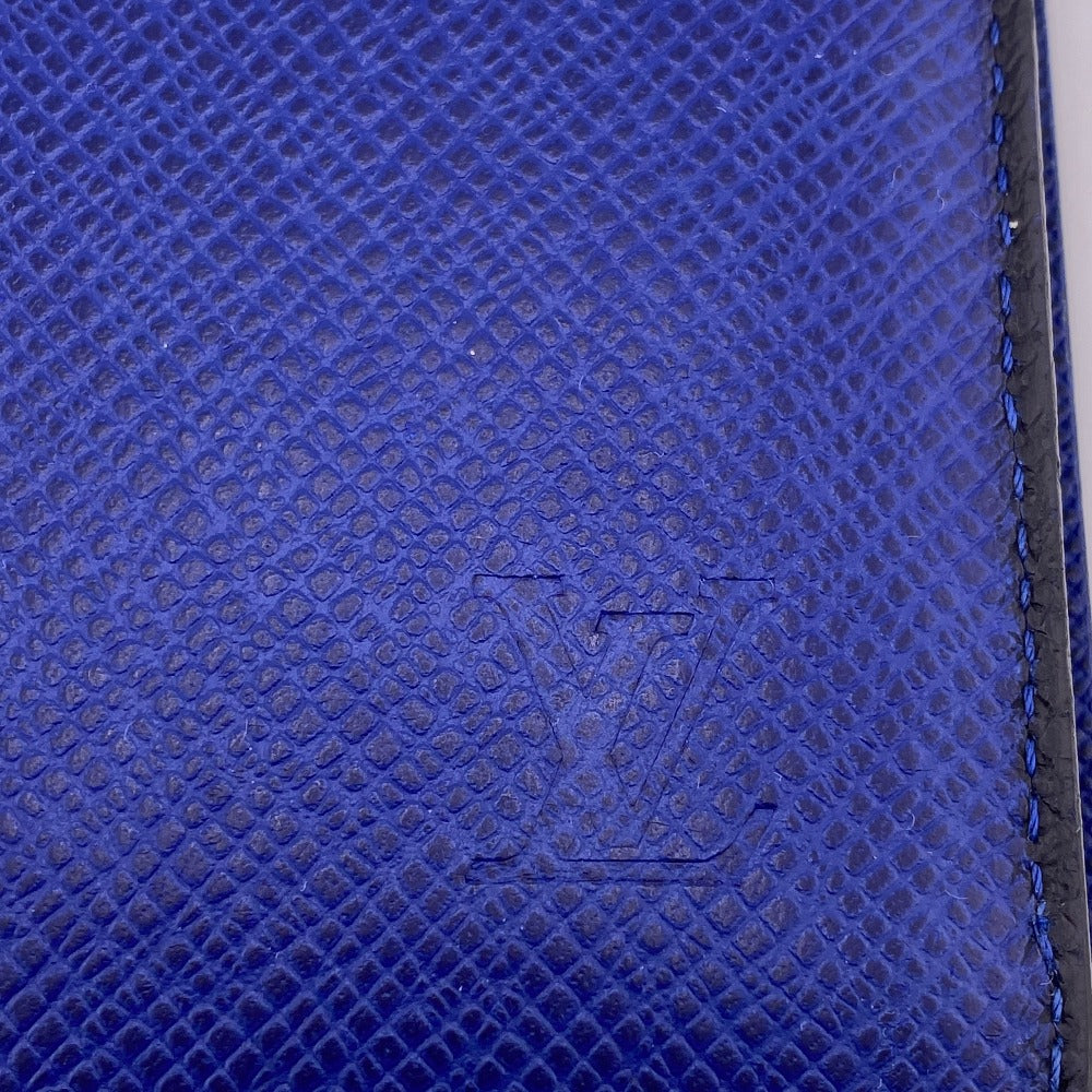 LOUIS VUITTON Long Wallet Purse M30559 Taiga blue Taiga Portefeuille Braza mens Used Authentic
