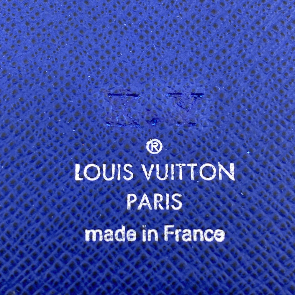 LOUIS VUITTON Long Wallet Purse M30559 Taiga blue Taiga Portefeuille Braza mens Used Authentic