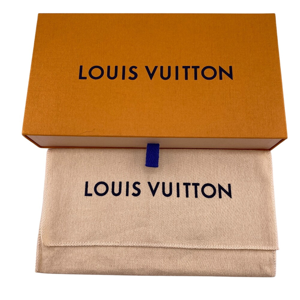 LOUIS VUITTON Long Wallet Purse M30559 Taiga blue Taiga Portefeuille Braza mens Used Authentic
