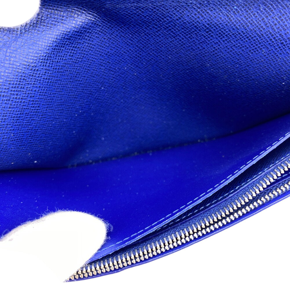 LOUIS VUITTON Long Wallet Purse M30559 Taiga blue Taiga Portefeuille Braza mens Used Authentic